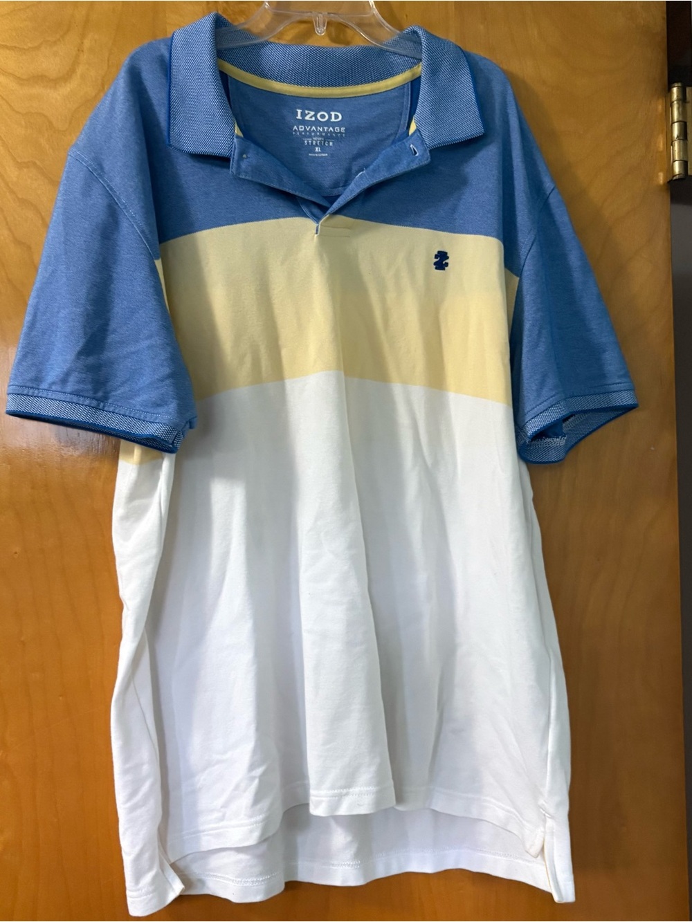 IZOD Blue, Yellow & White Blocked Short-Sleeve Polo